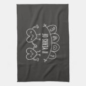 11e Jubileum Gift Chalk Hearts Theedoek (Verticaal)