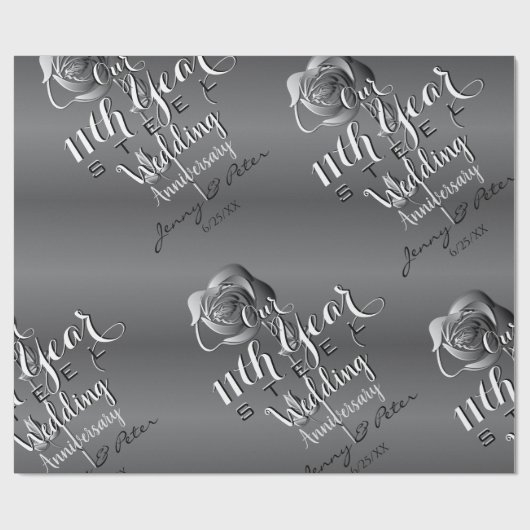 11e Jubileum-Roos voor weddenschappen Cadeaupapier (Vlak)