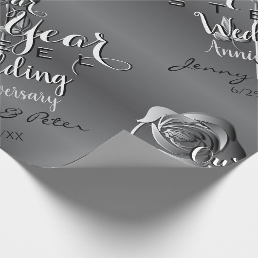 11e Jubileum-Roos voor weddenschappen Cadeaupapier (Hoek)