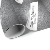 11e Jubileum Staal bewerkbaar Cadeaupapier (Rol Hoek)