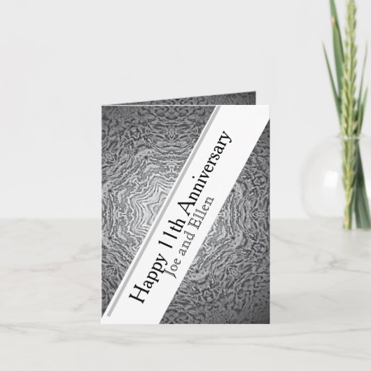 11e Jubileum Staal bewerkbaar Kaart (Voorkant)