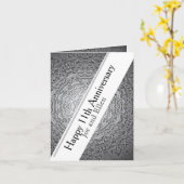 11e Jubileum Staal bewerkbaar Kaart (Gele Bloem)