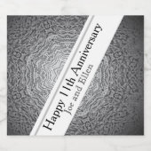 11e Jubileum staal Sparkling Wijnetiket (Enkel label)