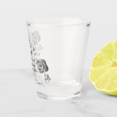 11e Jubileum voor het huwelijk met stalen Rozen Shot Glas (Rechts)