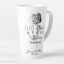 11e Jubileum voor staalweddenschappen Silvery-Roze Latte Mok