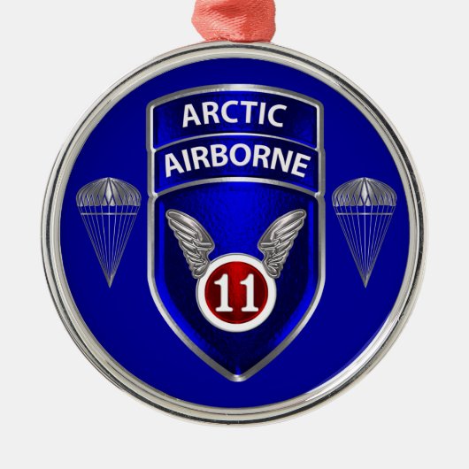 11e Kerstdivisie Luchtvaart Metalen Ornament (Voorkant)