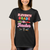 11e klas leraar elfde potlood bloembloem B T-shirt (Voorkant)
