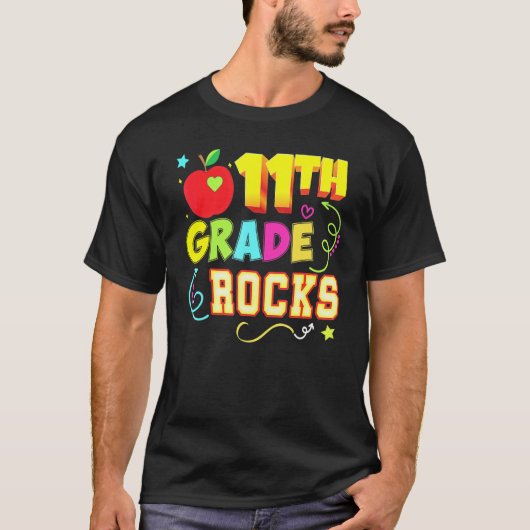 11e klas Rocks Team Squad Crew Terug naar school T T-shirt (Voorkant)