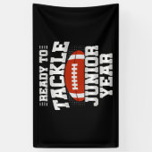 11e klas voetbal klaar om terug naar school te gaa spandoek (Verticaal)