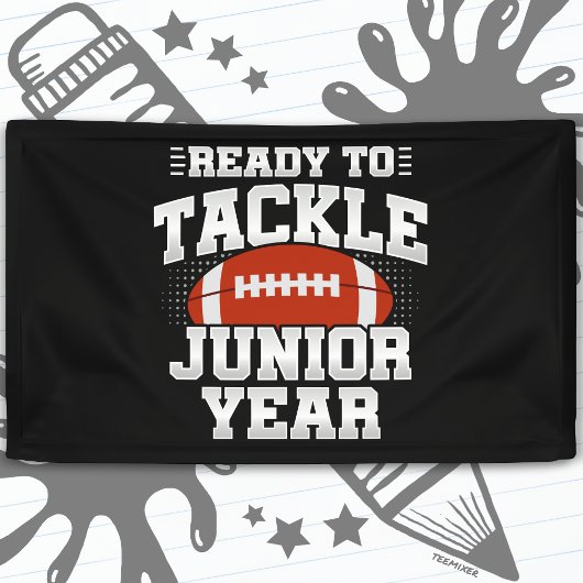 11e klas voetbal klaar om terug naar school te gaa spandoek