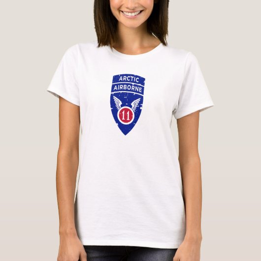 11e Luchtlandingsdivisie "Arctic Angels" in nood T-shirt (Voorkant)