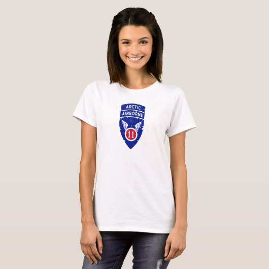 11e Luchtlandingsdivisie "Arctic Angels" in nood T-shirt (Voorkant volledig)