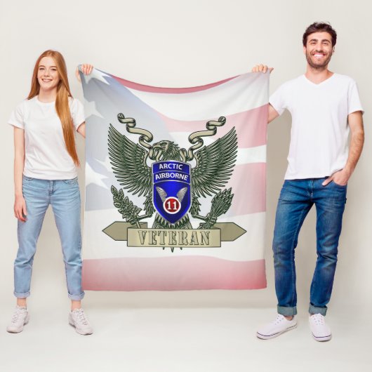 11e Luchtlandingsdivisie Veteraan Fleece Deken (In situ)