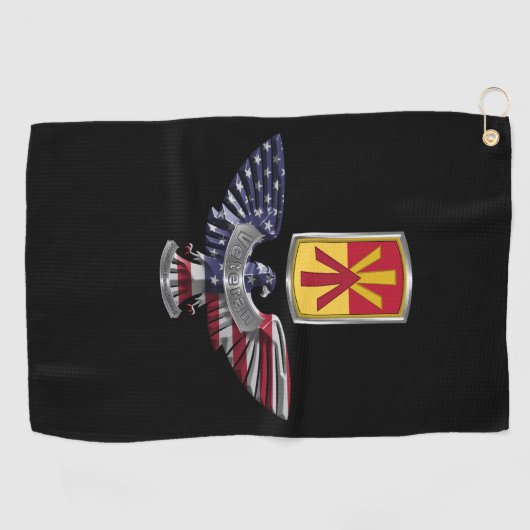 11e luchtverdedigingsbrigade Gepersonaliseerd Eagl Golfhanddoek (Horizontaal)
