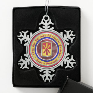 11e luchtverdedigingsbrigade tin sneeuwvlok ornament