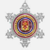 11e luchtverdedigingsbrigade tin sneeuwvlok ornament (Voorkant)