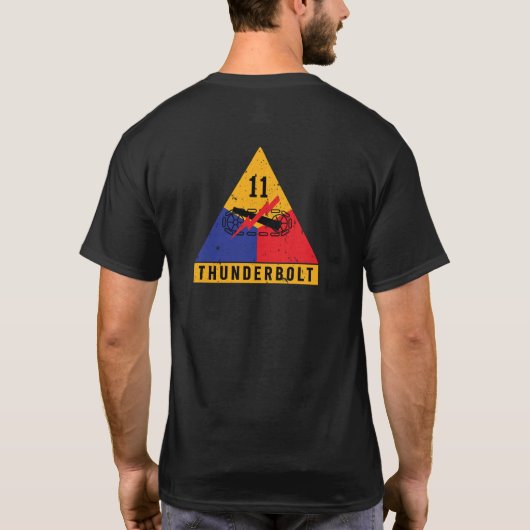 11e Pantserdivisie "Thunderbolt" Veteraan T-shirt (Achterkant)