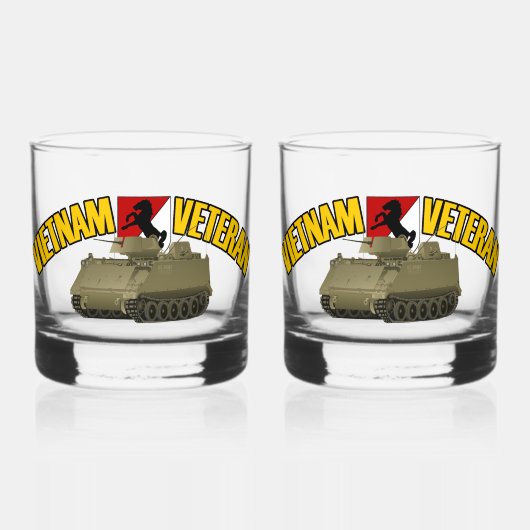 11e Pantsergrot - Vietnam Veteraan M113 ACAV Whisky Glas (Voorkant)