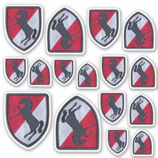 11e Pantserregiment Fort Meade Contour Sticker (Voorkant)