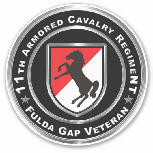 11e Pantserregiment Fulda Gap Veteraan Sticker (Voorkant)