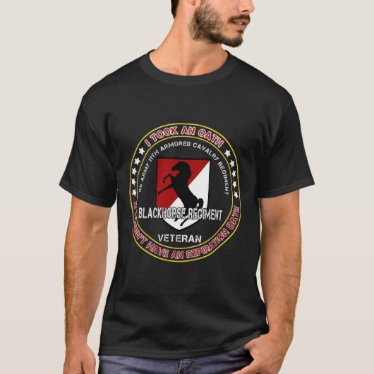11e Pantserregiment Veteraan US Army T-SH T-shirt (Voorkant)