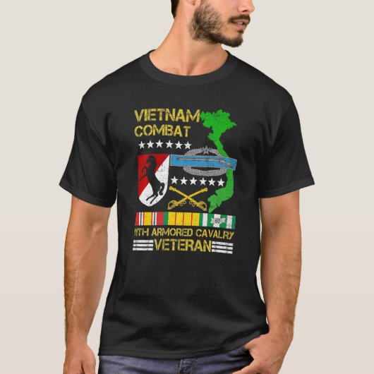 11e Pantserregiment Vietnam Combat Vete T-shirt (Voorkant)