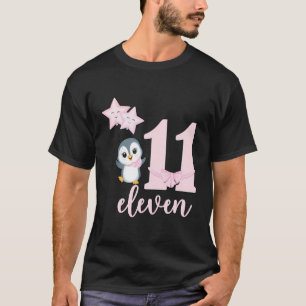 11e Penguin Verjaardagsfeest Elfjarig Meisje P T-shirt
