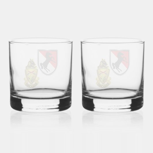 11e regiment gepantserde cavalerie whisky glas (Achterkant)