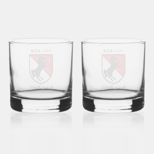 11e regiment gepantserde cavalerie whisky glas (Achterkant)