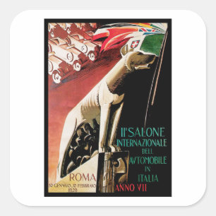 11e Salone Internazionale Automobile ~ Roma Vierkante Sticker