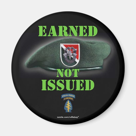 11e Special Forces Groene Baretten Veteranen Magneet (Voorkant)