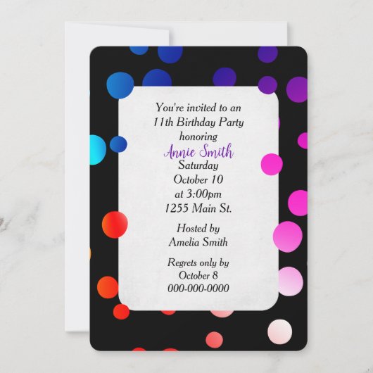 11e Stip van de Birthday Party Kaart (Voorkant)