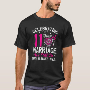 11e trouwdag bijpassende koppel mannen vrouwen t-shirt