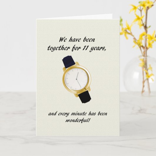 11e trouwdag horloge kaart (Gele Bloem)