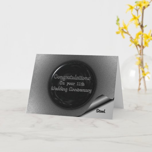 11e trouwdag kaart (Gele Bloem)