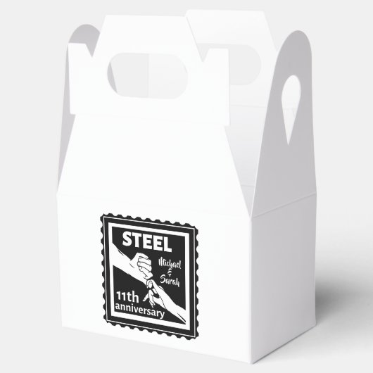 11e trouwdag met handen bedankdoosjes (Geopend)