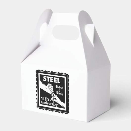 11e trouwdag met handen bedankdoosjes (Voorkant Zijde)