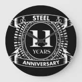 11e trouwdag staal grote klok (Voorkant)