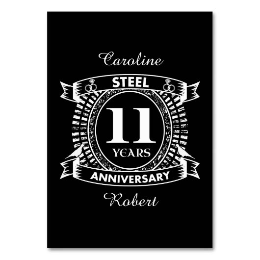 11e trouwdag staal kaart (Voorkant)