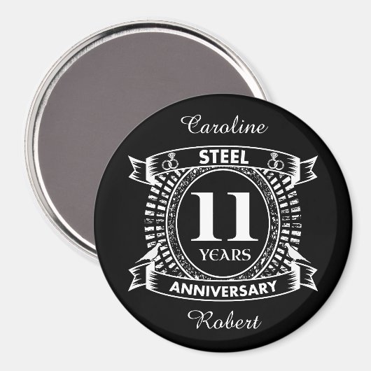 11e trouwdag staal magneet (Voorkant / Achterkant)