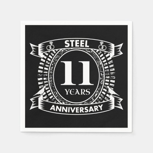 11e trouwdag staal servet (Voorkant)