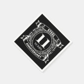 11e trouwdag staal servet (Hoek)