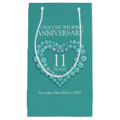 11e trouwdag turkooise hartfoto klein cadeauzakje (Voorkant)