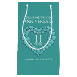 11e trouwdag turkooise hartfoto klein cadeauzakje