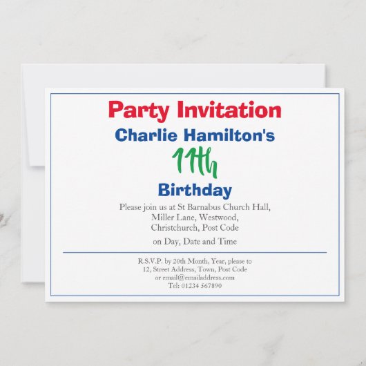 11e uitnodiging (Achterkant)