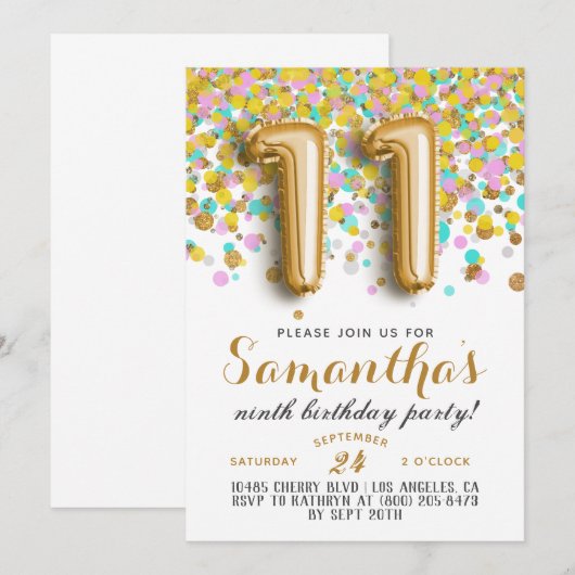 11e uitnodiging tot Confetti op zondag (Voorkant / Achterkant)