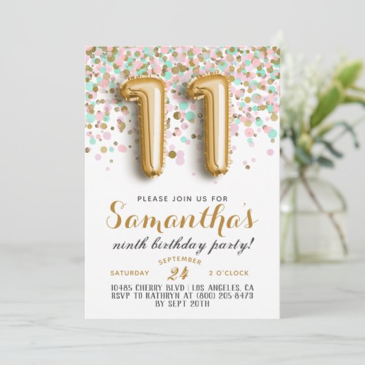 11e uitnodiging tot Confetti op zondag (Staand voorkant)