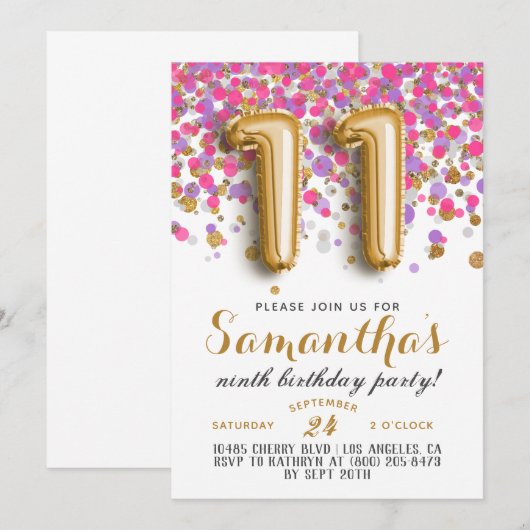 11e uitnodiging tot Confetti op zondag (Voorkant / Achterkant)