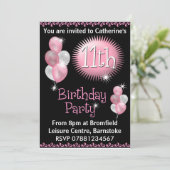 11e uitnodiging van de Birthday Party (Staand voorkant)