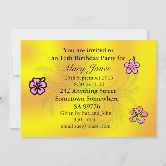 11e uitnodiging voor de partij (Achterkant)